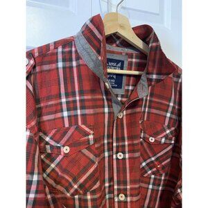 Akademiks Men’s‎ Sz 4XL Plaid Red Button Shirt Pocket